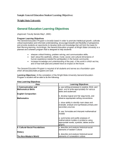 Sample General Education Student Learning Objectives: