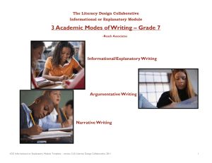 3 Academic Modes of Writing - The Colorado Education Initiative