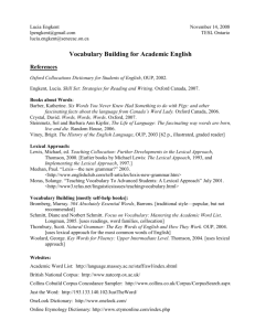 FQV Vocabulary Building for Academic English