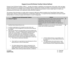 Support (Level 3) Stroke Facilities (“SSFs”)