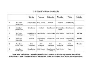 CB East Fall PreSeason Rain Schedule 2008