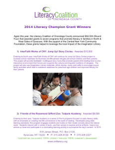 Literacy Champion Grants 2014 - Literacy Coalition of Onondaga