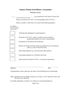 Science Fiction Oral History Association Release Form