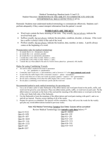 Medical Terminology Handout (unit 5