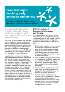 From training to teaching early language and literacy leaflet