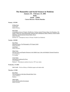 Humanities & Soc Sciences in Med 2001 syllabus