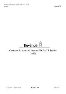 Customs Export and Import EDIFACT Trader Guide