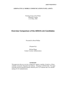 Overview Comparison of the ADS-B Link Candidates