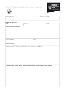 Job Application Form - Heriot