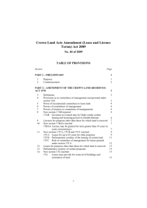 Crown Land Acts Amendment (Lease and Licence Terms) Act 2009