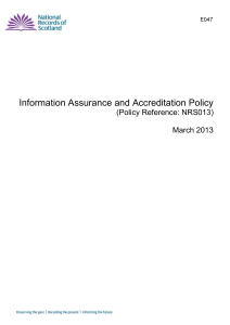 Information Assurance and Accreditation Policy, word file, 247KB
