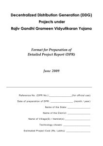 DPR format for DDG under RGGVY.