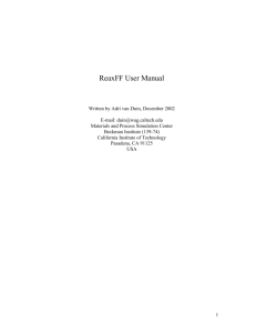 ReaxFF User Manual - Materials and Process Simulation Center