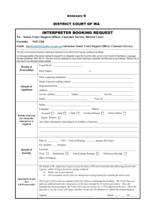 Interpreters Booking Form (doc - 86kB)