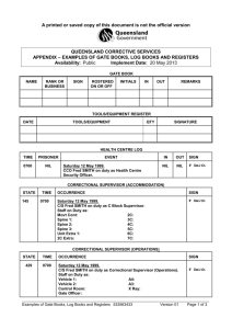 Examples of Gate Books, Log Books and Registers