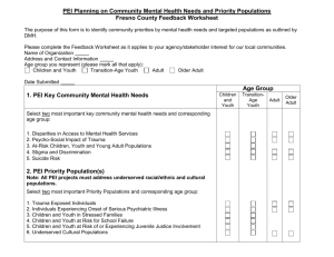 PEI Planning on Community Mental Health Needs