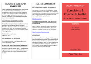 Complaints & Comments Leaflet