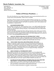 MPA Notice of Privacy - Marin Pediatric Associates