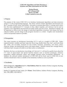 COM 1101 Algorithms and Data Structures 1