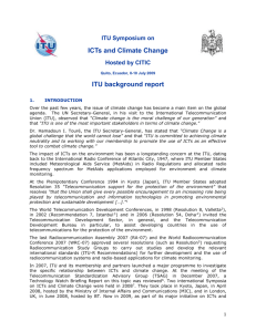 Background Report on ICTs and Climate Change