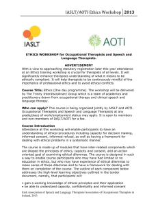 IASLT/AOTI Ethics Workshop