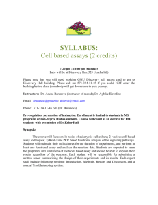 BIOL 678 Cell Based Assays