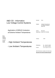 Siemens SIRIUS Contactors in Extreme Ambient Temperatures