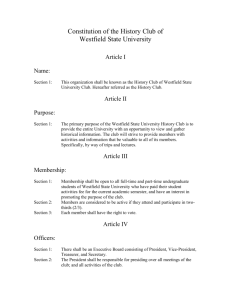 History Club Constitution - Westfield State University