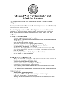 Officials Role Descriptions - Olton & West Warwick Hockey Club