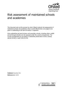 Risk assessment of maintained schools and academies