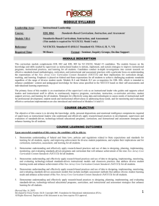 Course: EDL 0061 Standards-Based Curriculum