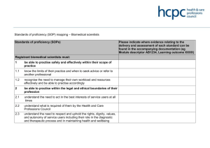 Mapping document - Health and Care Professions Council