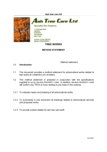 Method statement - Ash Tree Care Ltd