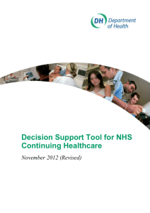 Decision support tool for NHS continuing healthcare