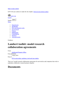 Lambert toolkit: model research collaboration agreements