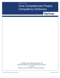 Core Competency Dictionary – Revised November 2010