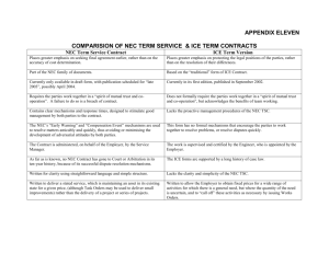 NEC / ICE contract term comparison