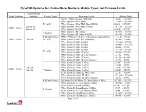 Control Serial Numbers and Firmware Levels