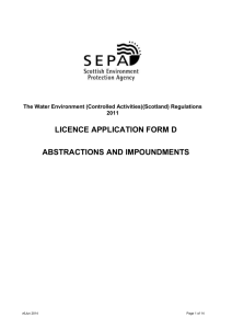 abstraction and impoundment activities