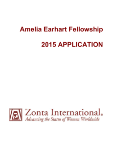 Application for Zonta International Amelia Earhart Fellowship