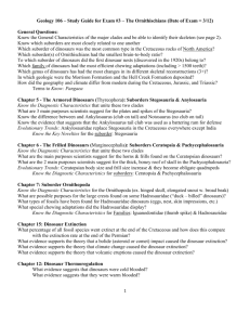 Geology 106 – Study Guide for Exam #3 – The Ornithischians (Date