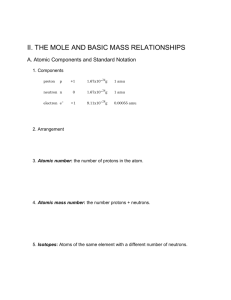 Chapter 2: The MOLE and BASIC MASS RELATIOINSHIPS