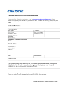 Corporate sponsorship or donation request form