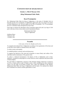 Constitution of Afghanistan - Afghanistan Legal Documents