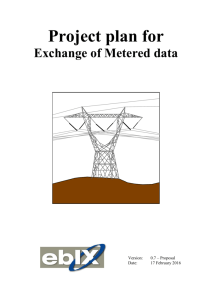 Project plan for Exchange of Metered data