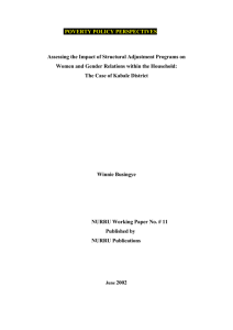 Assessing the Impact of Structural Adjustment Programs on Women