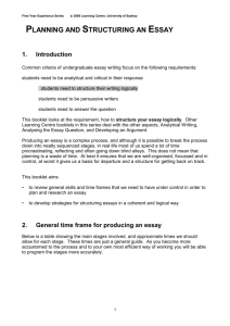 Planning and Structuring an Essay