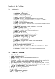 Word lists for the Proficiency