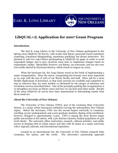 LIBQUAL Grant Application 2007 - Earl K. Long Library
