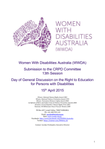 Women With Disabilities Australia (WWDA)